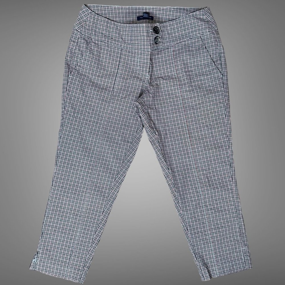 Tommy Hilfiger Women Skinny Dress Pants Size 4 Red/Blue Plaid Mid Rise Stretch